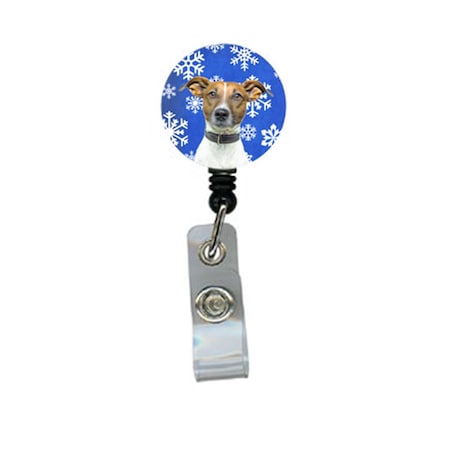 Teacher&Aposs Aid Winter Snowflakes Holiday Jack Russell Terrier Retractable Badge Reel TE2925481